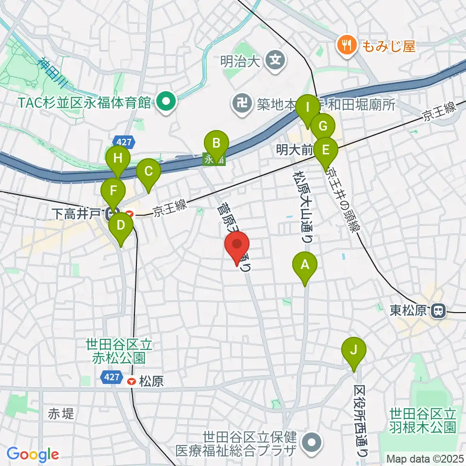 宇宙舘周辺のコンビニエンスストア一覧地図