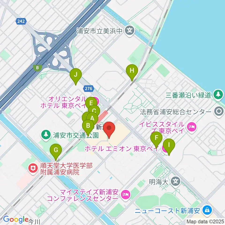 浦安市民プラザWave101周辺のコンビニエンスストア一覧地図