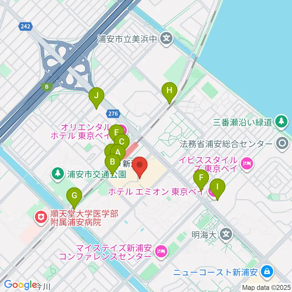 浦安市民プラザWave101周辺のコンビニエンスストア一覧地図