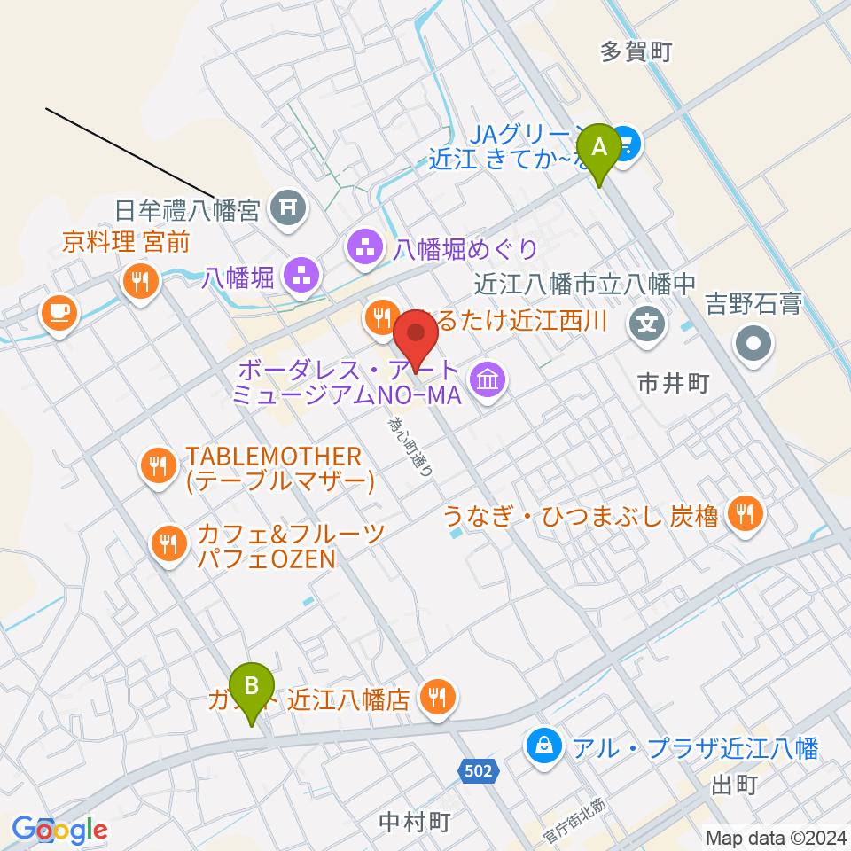 近江八幡 酒游舘周辺のコンビニエンスストア一覧地図