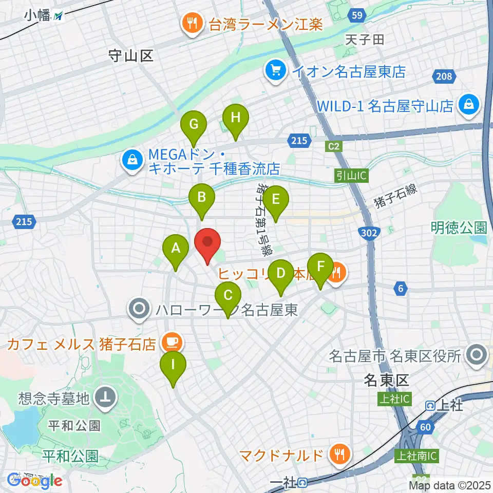 うりんこ劇場周辺のコンビニエンスストア一覧地図