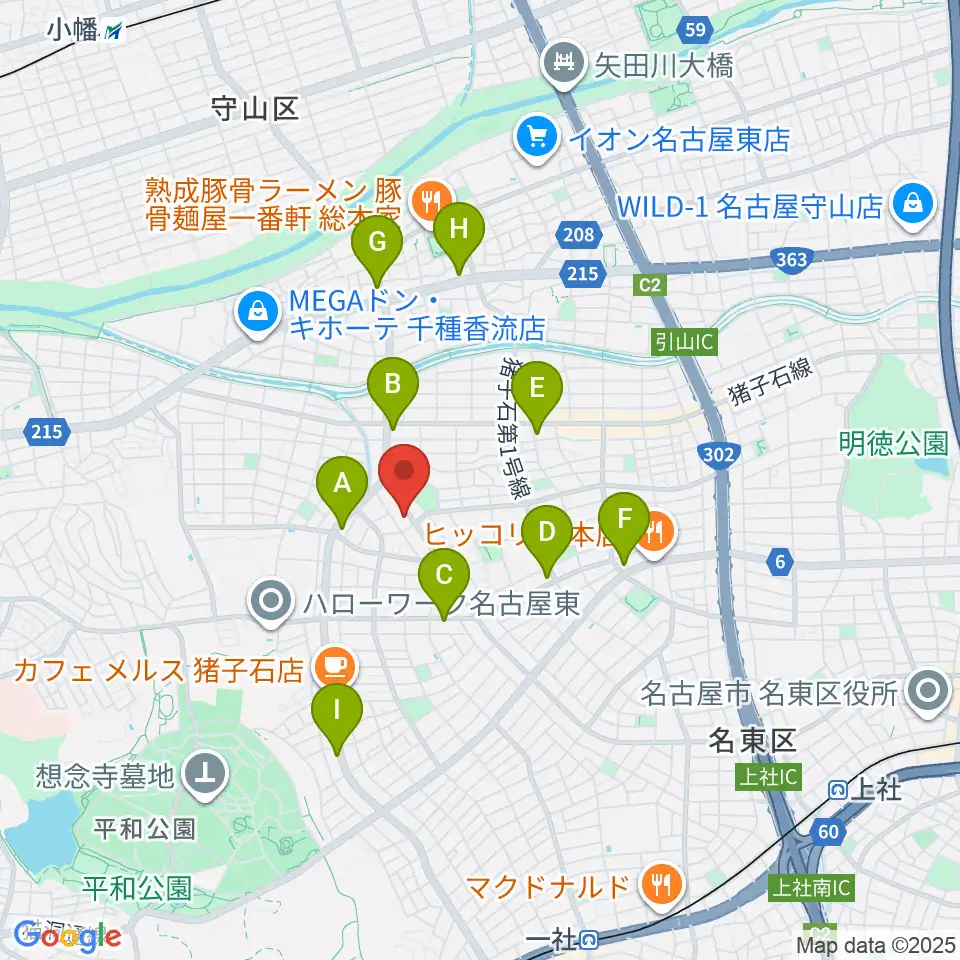うりんこ劇場周辺のコンビニエンスストア一覧地図