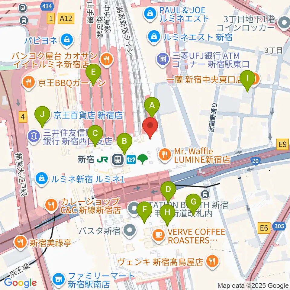 ルミネtheよしもと周辺のコンビニエンスストア一覧地図