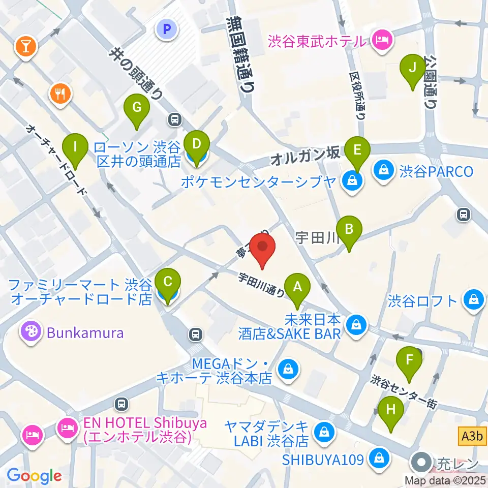 渋谷よしもと漫才劇場周辺のコンビニエンスストア一覧地図