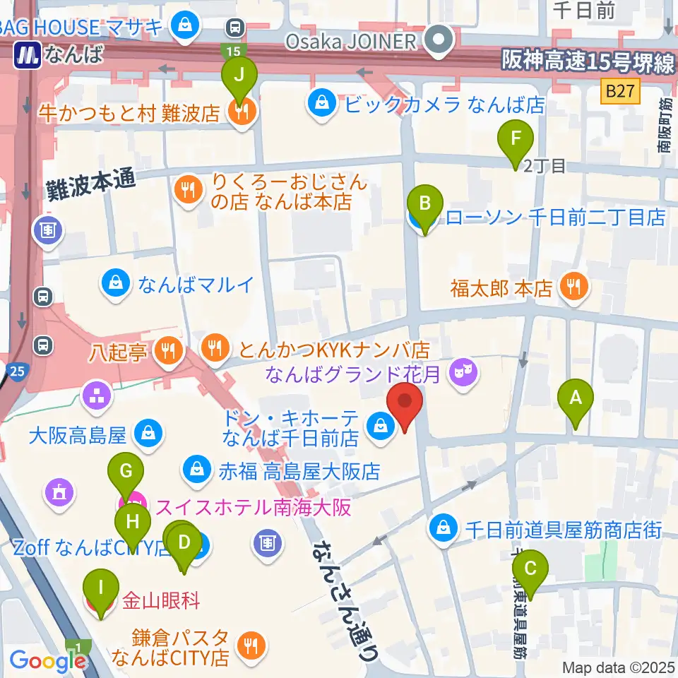 よしもと漫才劇場周辺のコンビニエンスストア一覧地図