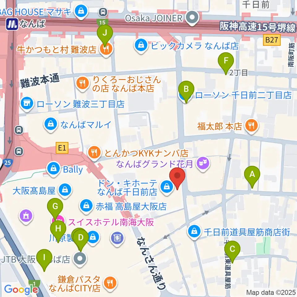 よしもと漫才劇場周辺のコンビニエンスストア一覧地図