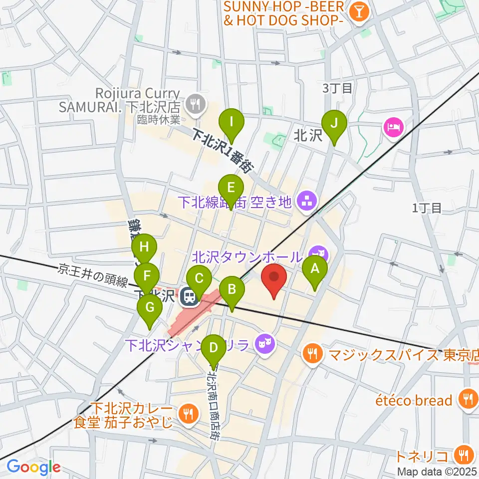 下北沢 本多劇場周辺のコンビニエンスストア一覧地図