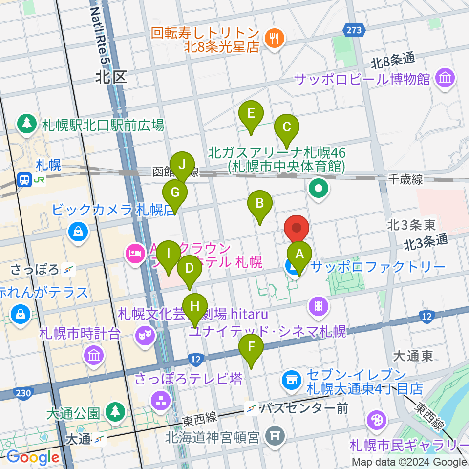 演劇専用小劇場BLOCH (ブロック）周辺のコンビニエンスストア一覧地図