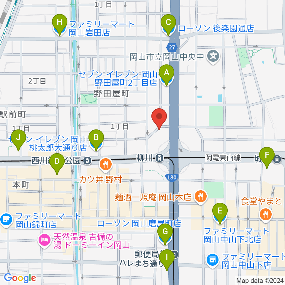 野田屋町ピアノバー周辺のコンビニエンスストア一覧地図