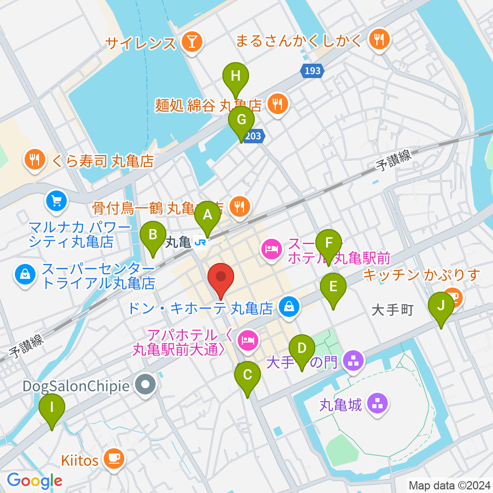 丸亀D'S CLUB周辺のコンビニエンスストア一覧地図