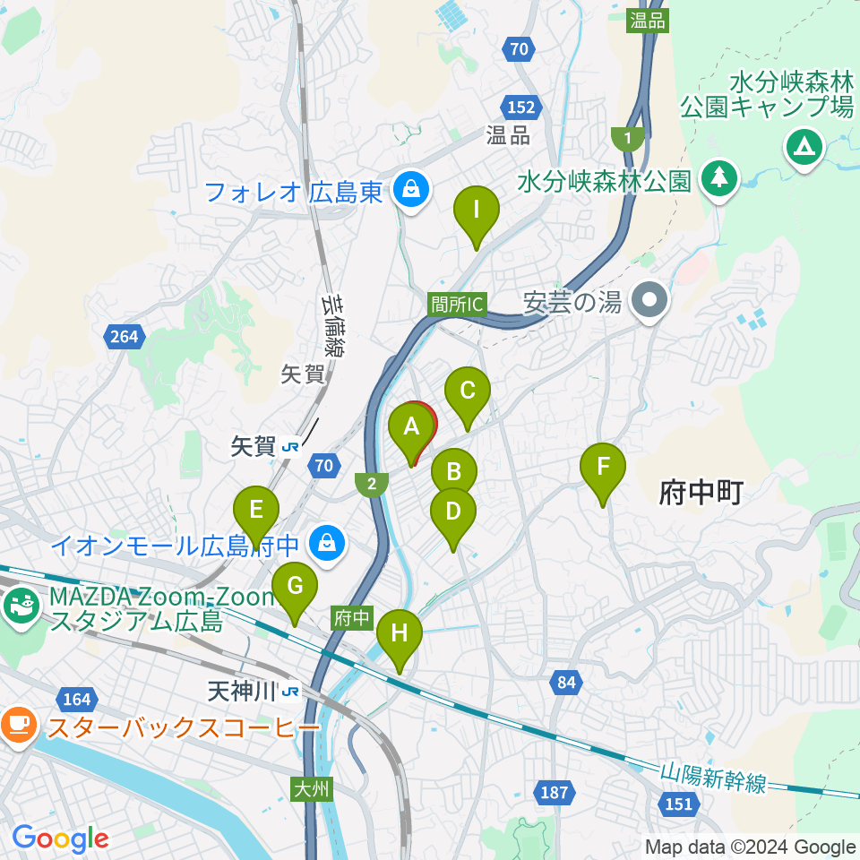 広島ララミュージック周辺のコンビニエンスストア一覧地図