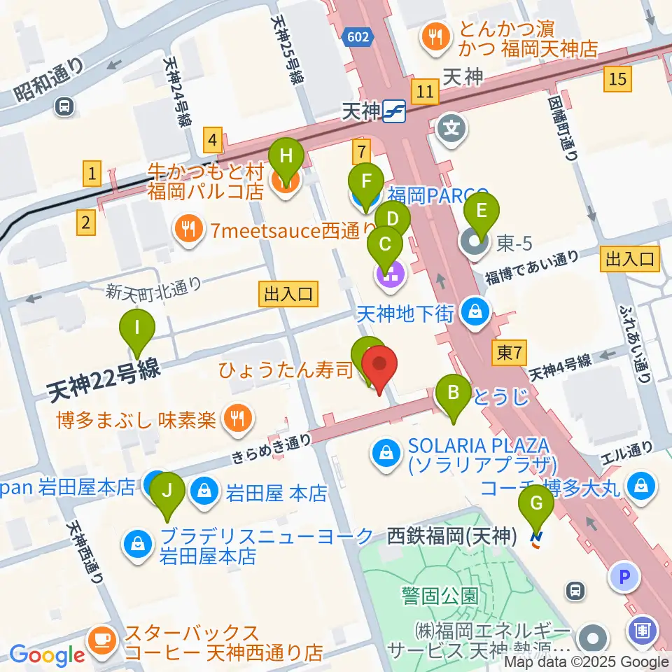 天神 照和周辺のコンビニエンスストア一覧地図