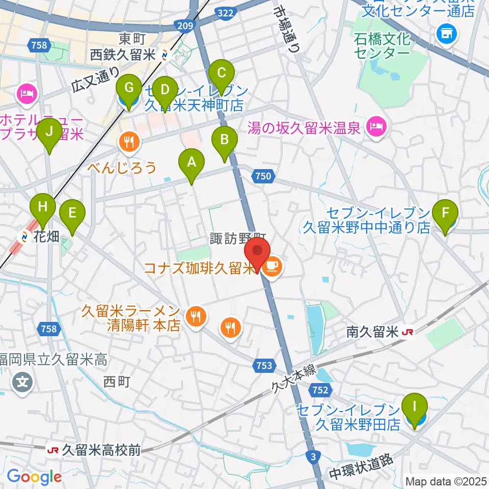 木下楽器店 すわの町本店周辺のコンビニエンスストア一覧地図