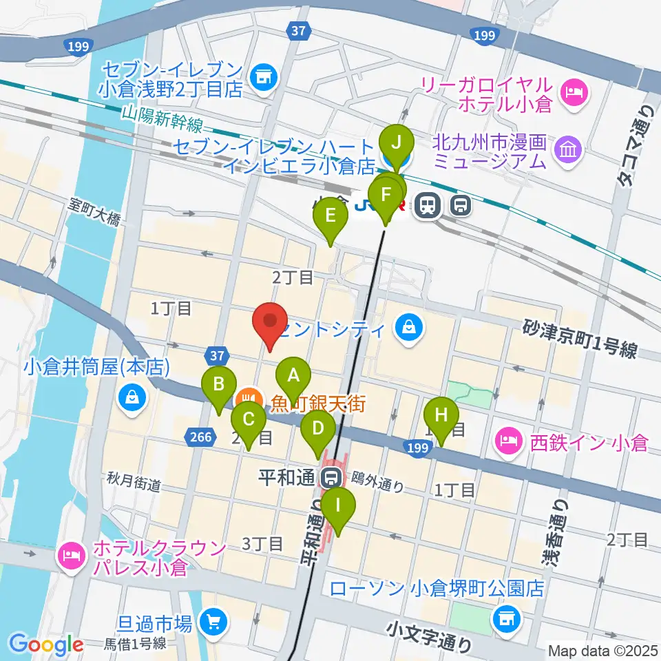 松田楽器店周辺のコンビニエンスストア一覧地図