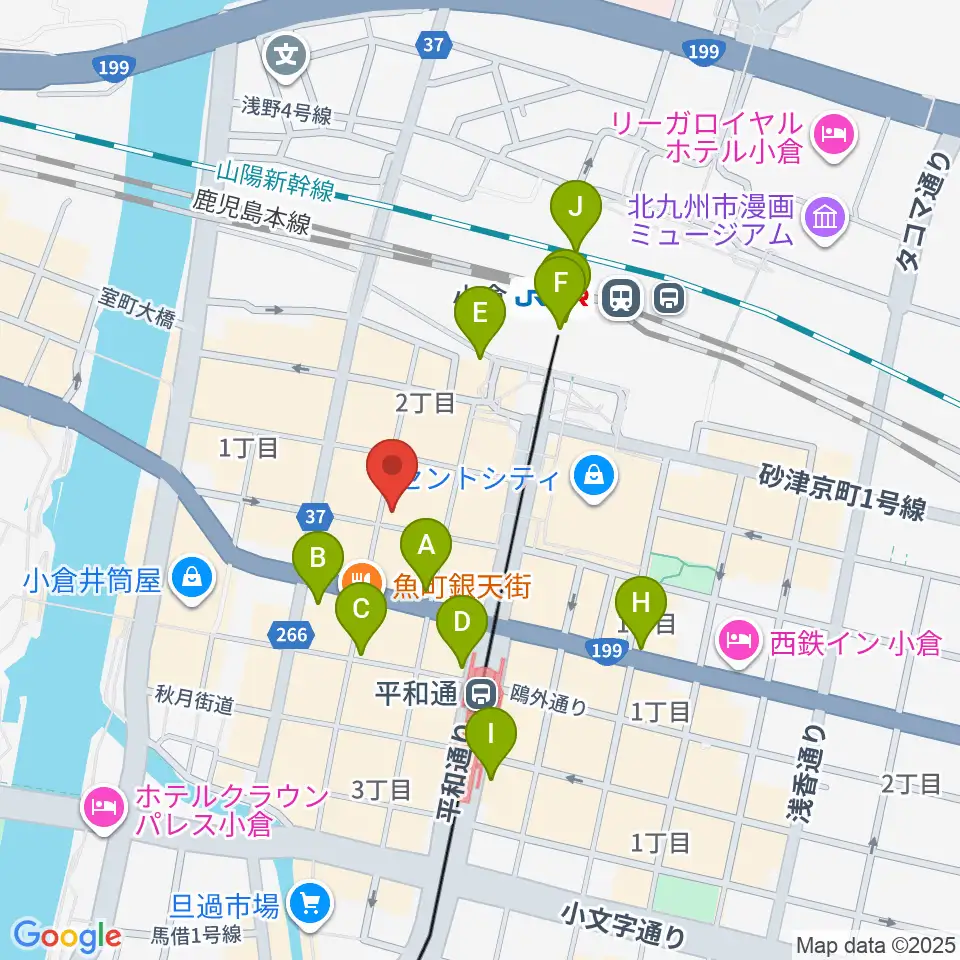 松田楽器店周辺のコンビニエンスストア一覧地図