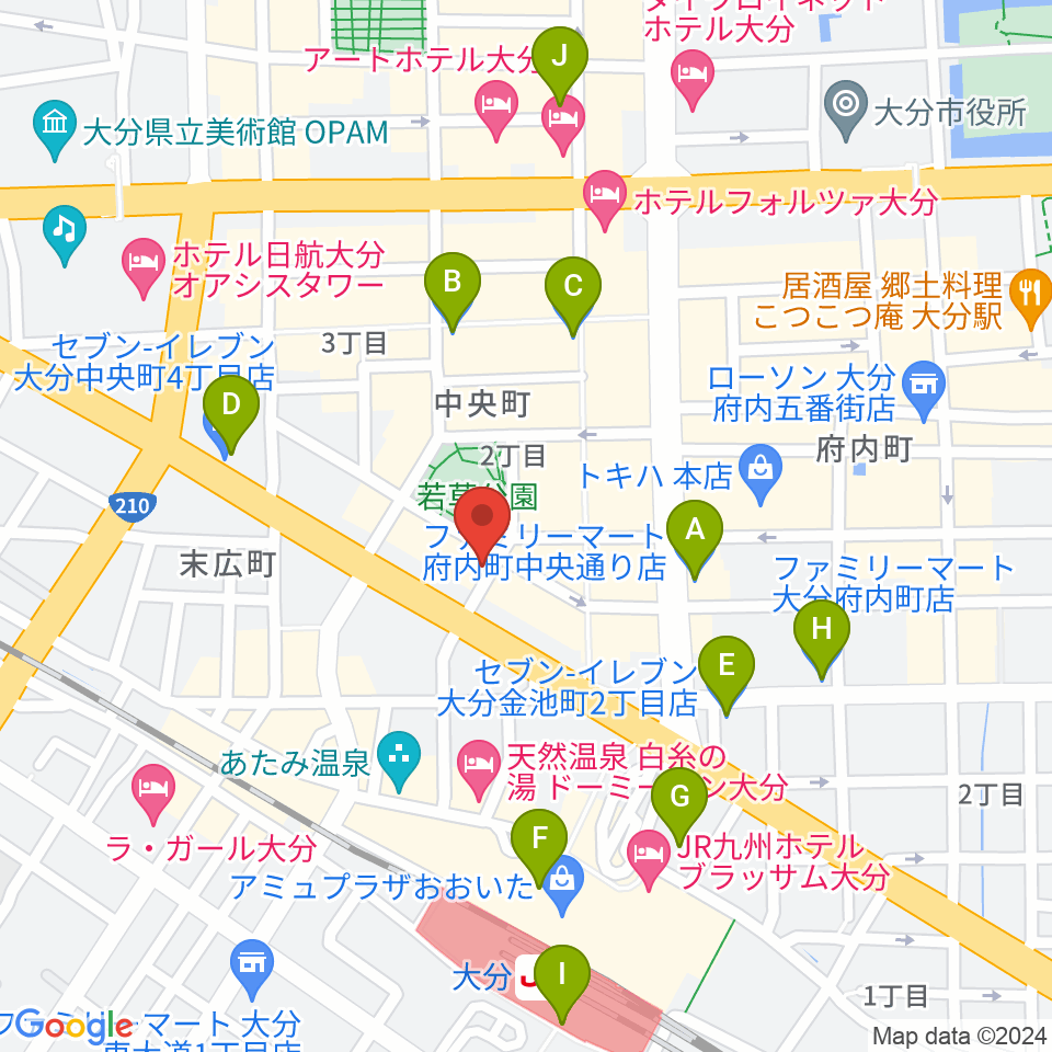 大分カンタループⅡ周辺のコンビニエンスストア一覧地図