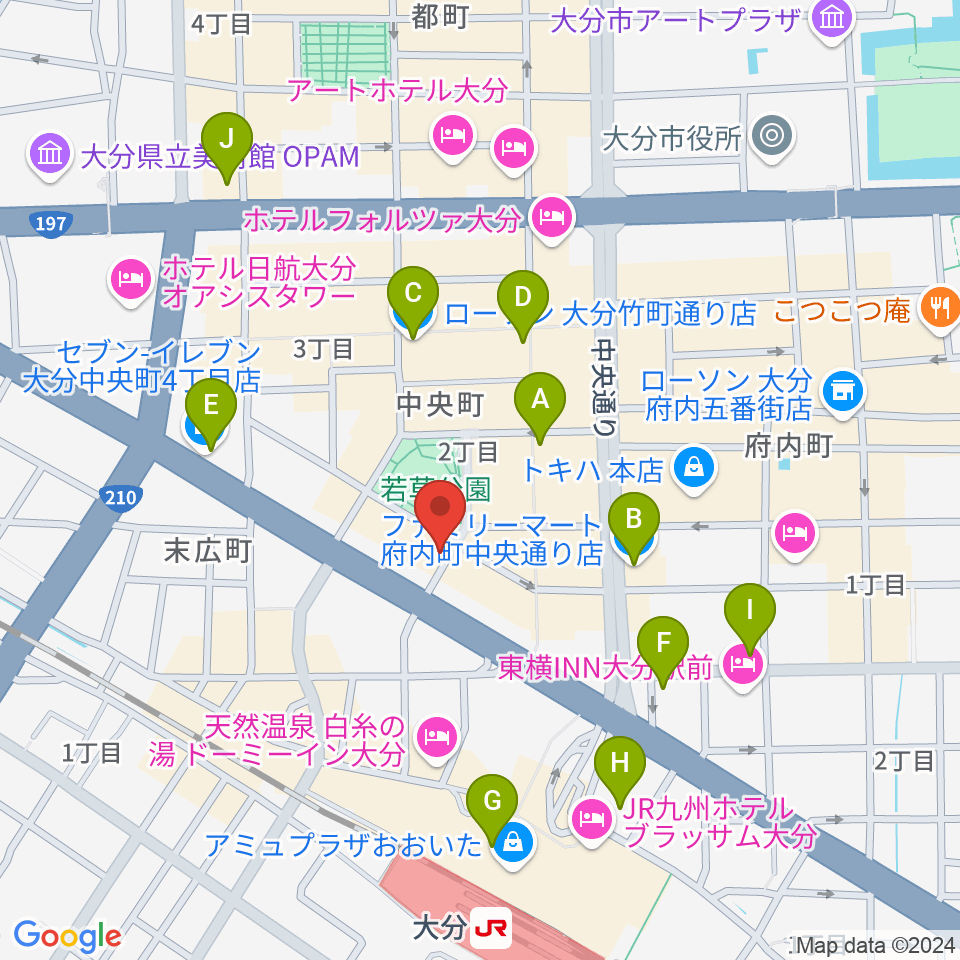 大分カンタループⅡ周辺のコンビニエンスストア一覧地図