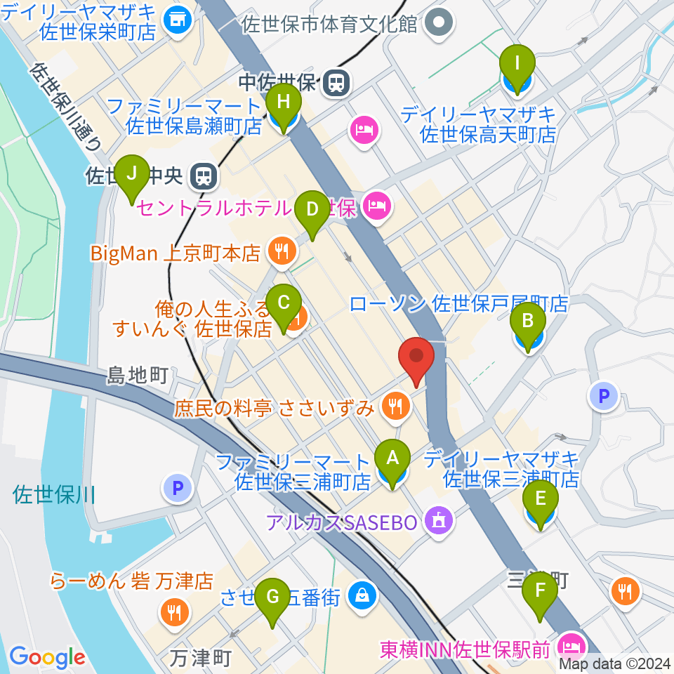 JAZZ SPOT EASEL周辺のコンビニエンスストア一覧地図