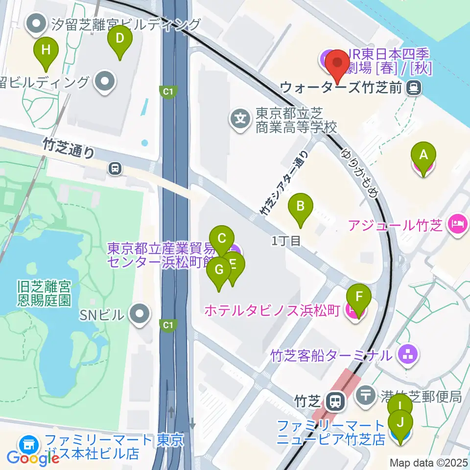 JR東日本四季劇場［春］周辺のコンビニエンスストア一覧地図