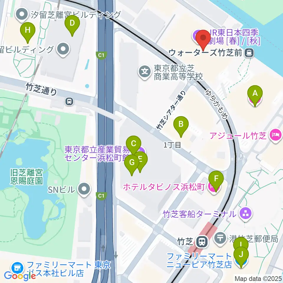 JR東日本四季劇場［春］周辺のコンビニエンスストア一覧地図