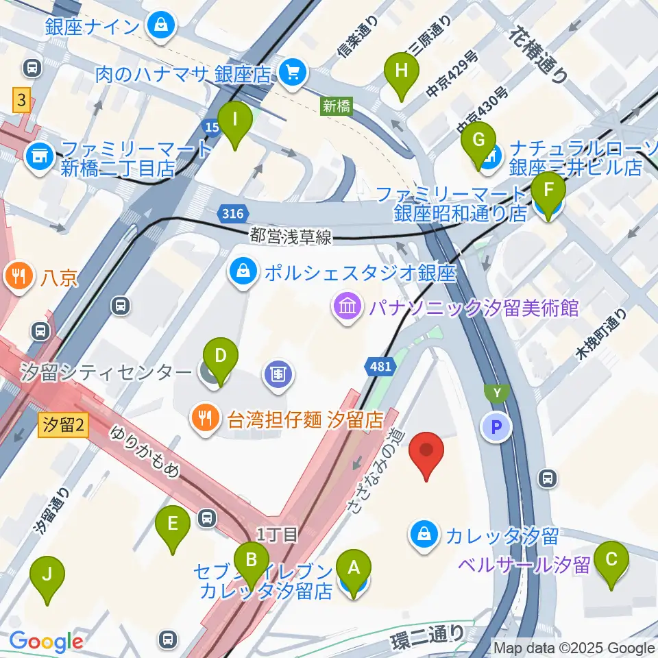 電通四季劇場［海］周辺のコンビニエンスストア一覧地図