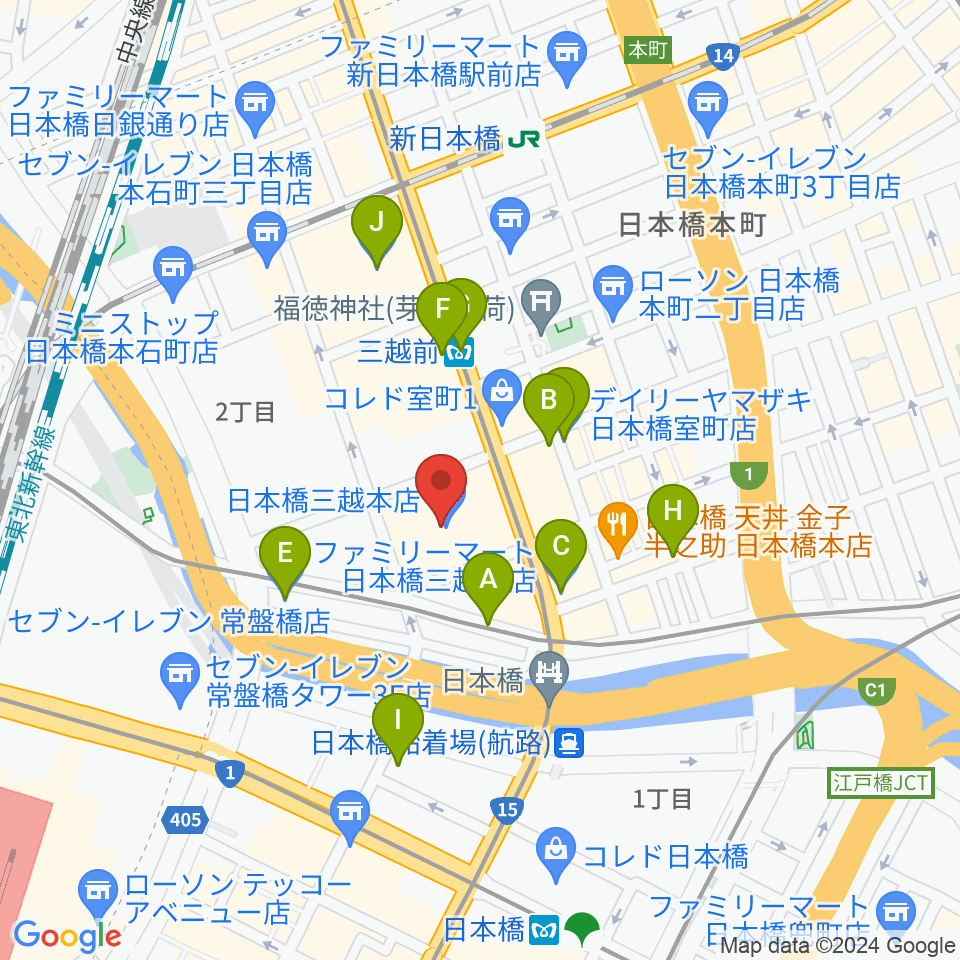 三越劇場周辺のコンビニエンスストア一覧地図