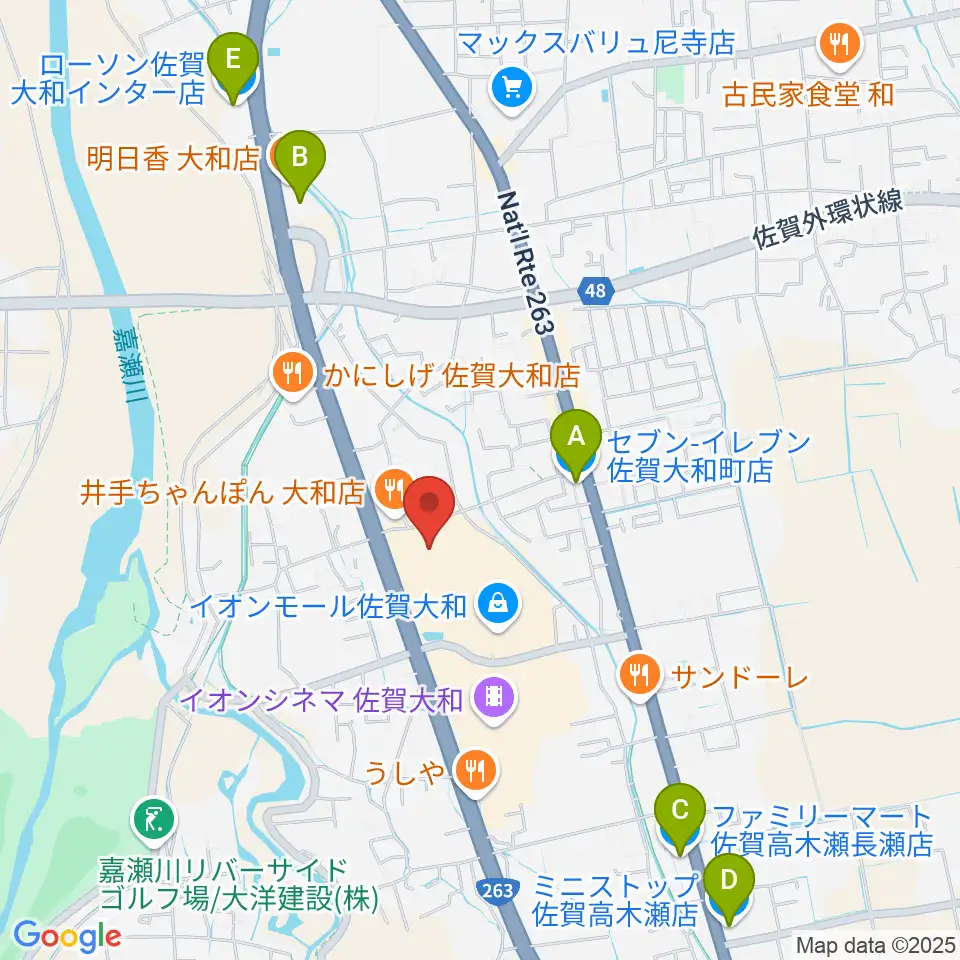 島村楽器 イオンモール佐賀大和店周辺のコンビニエンスストア一覧地図
