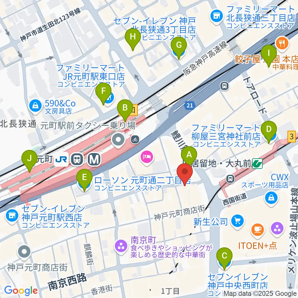 ジャズ喫茶JamJam周辺のコンビニエンスストア一覧地図