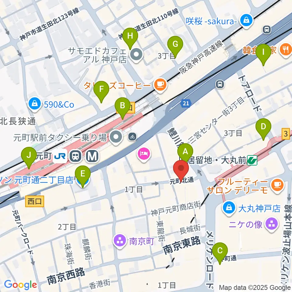 ジャズ喫茶JamJam周辺のコンビニエンスストア一覧地図