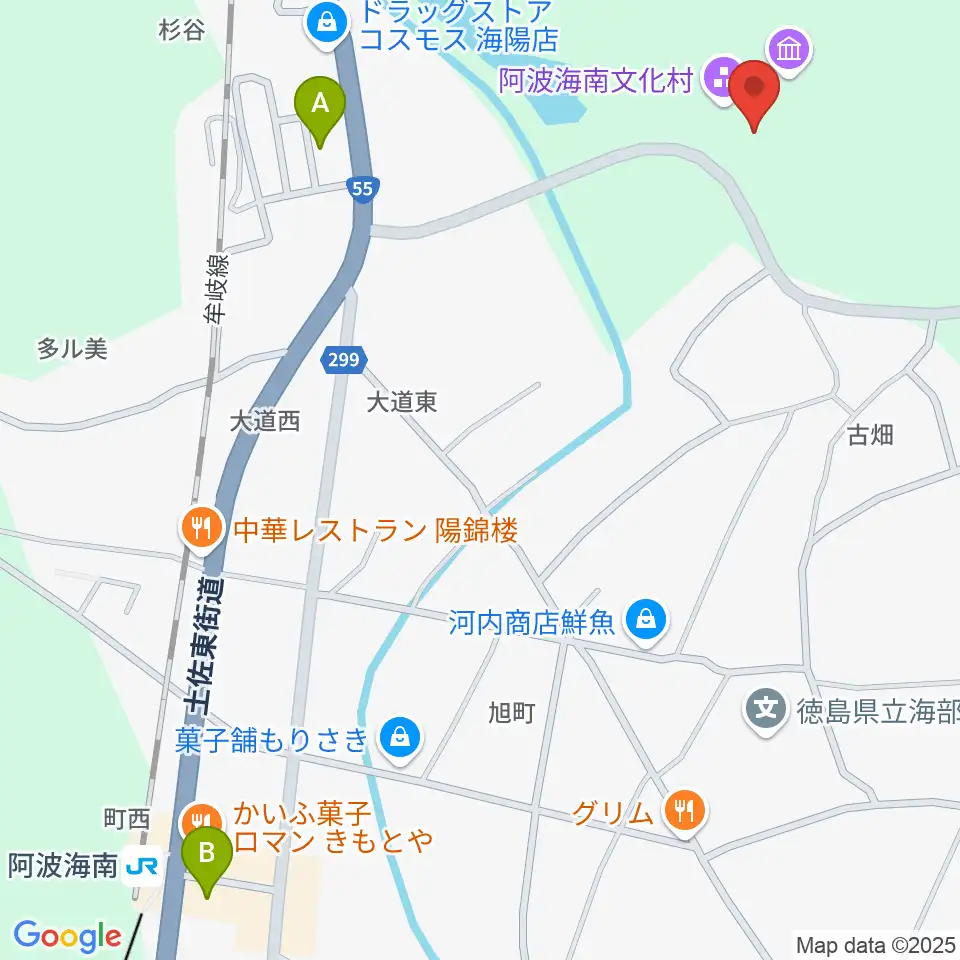 阿波海南文化村周辺のコンビニエンスストア一覧地図