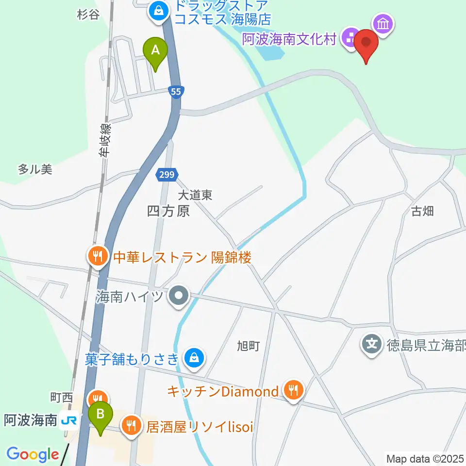 阿波海南文化村周辺のコンビニエンスストア一覧地図