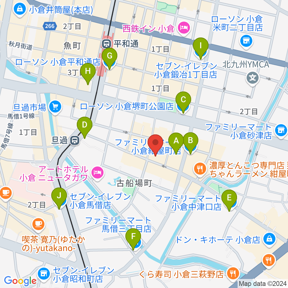 小倉BIG BAND周辺のコンビニエンスストア一覧地図