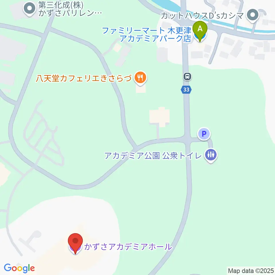 かずさアカデミアホール周辺のコンビニエンスストア一覧地図