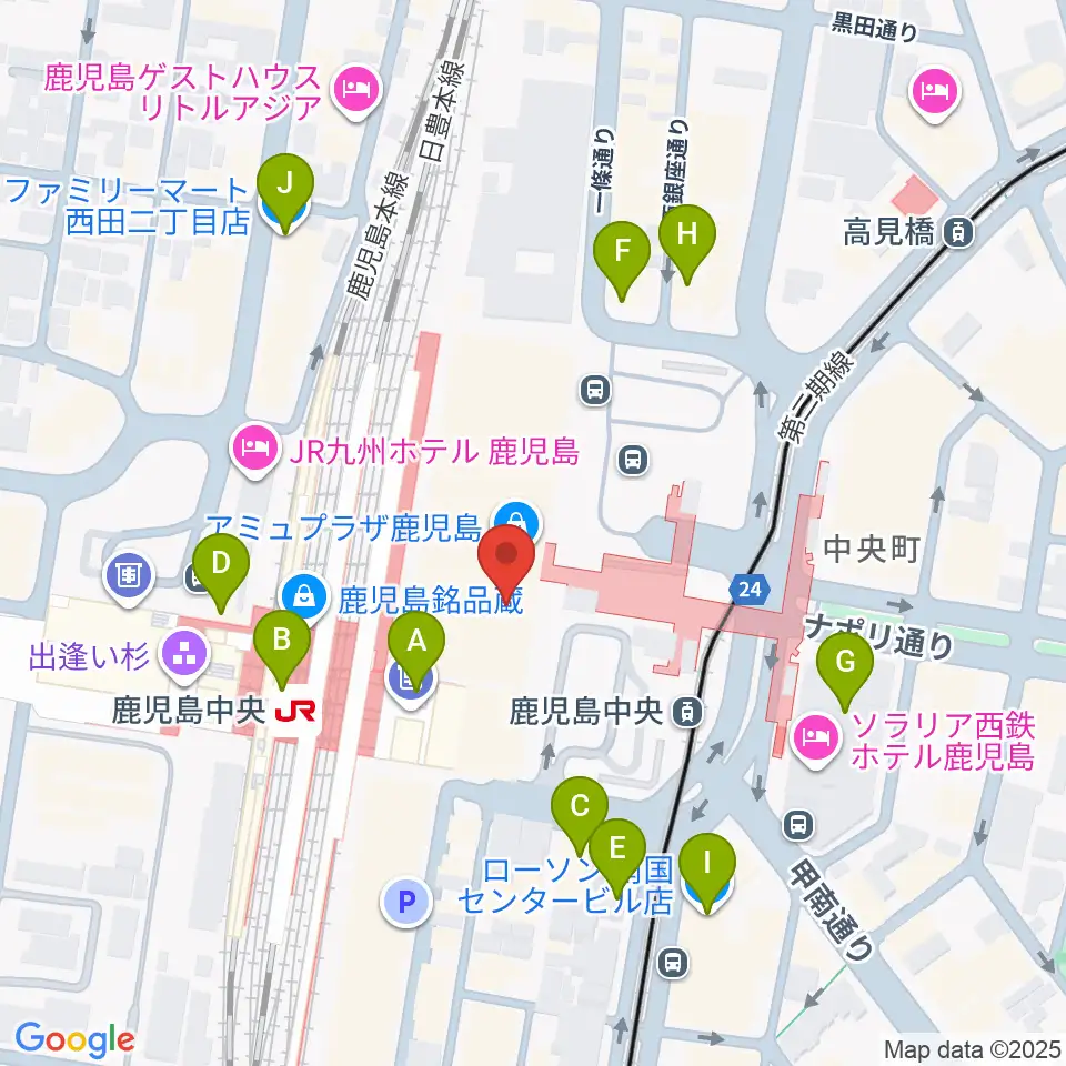 島村楽器 鹿児島アミュプラザ店周辺のコンビニエンスストア一覧地図