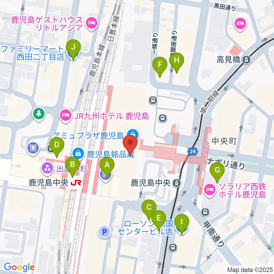 島村楽器 鹿児島アミュプラザ店周辺のコンビニエンスストア一覧地図