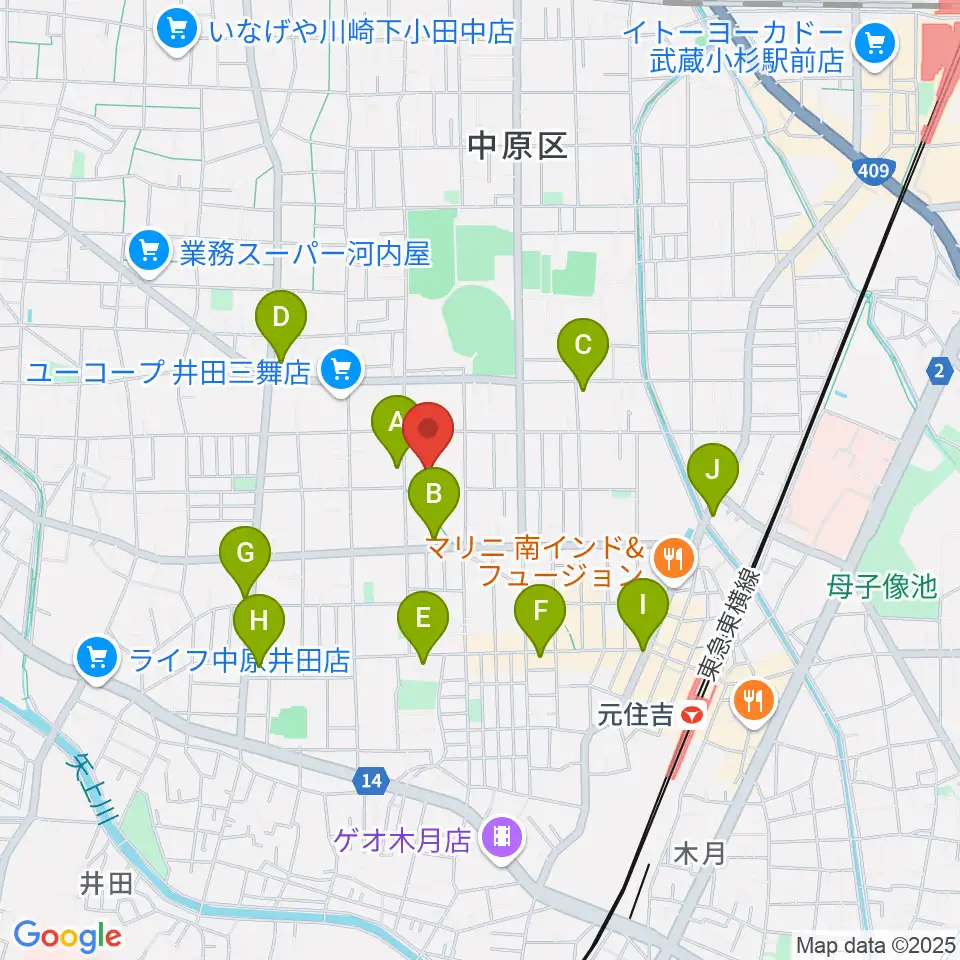 川崎市国際交流センター周辺のコンビニエンスストア一覧地図