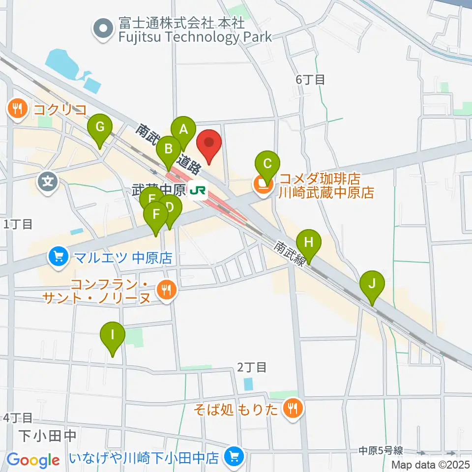 川崎市総合福祉センター エポックなかはら周辺のコンビニエンスストア一覧地図