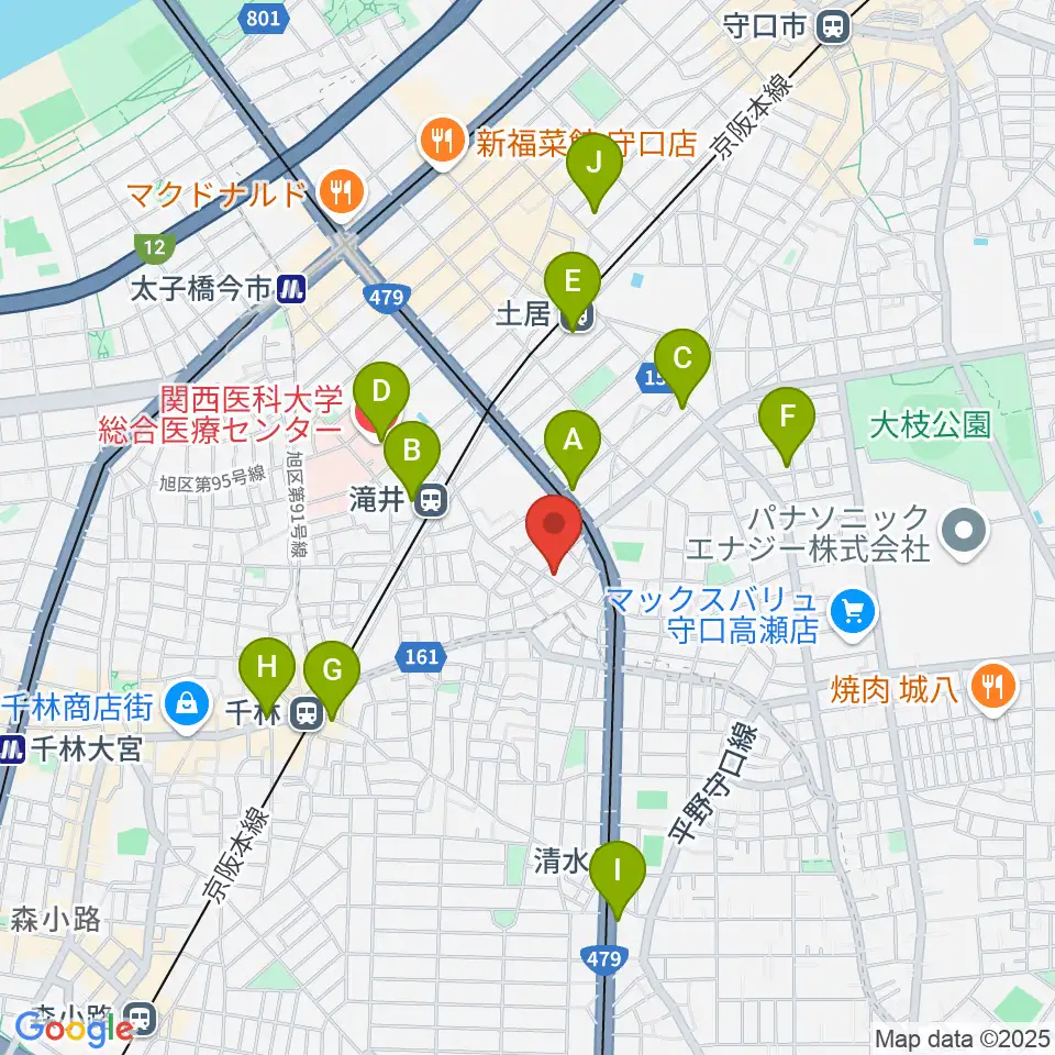 井谷ギター教室周辺のコンビニエンスストア一覧地図