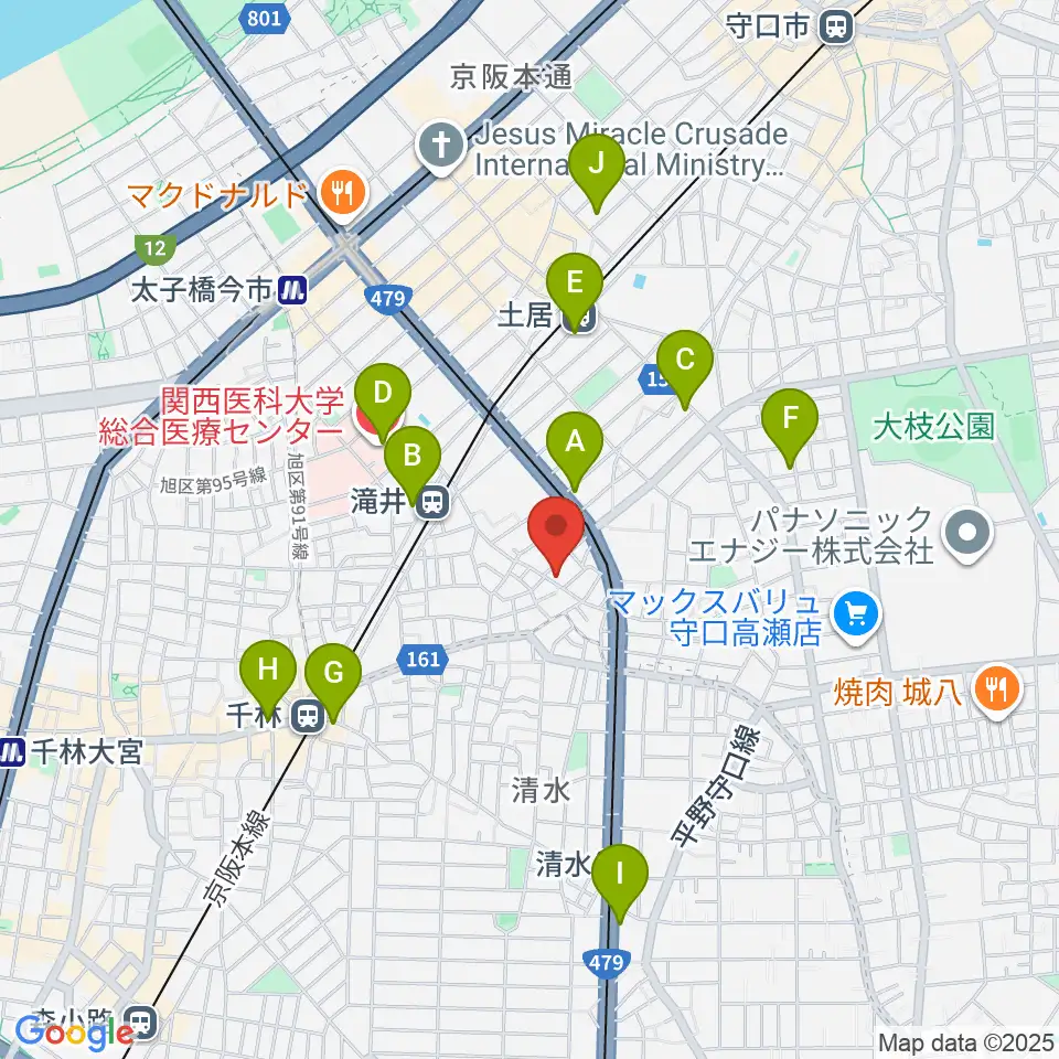 井谷ギター教室周辺のコンビニエンスストア一覧地図