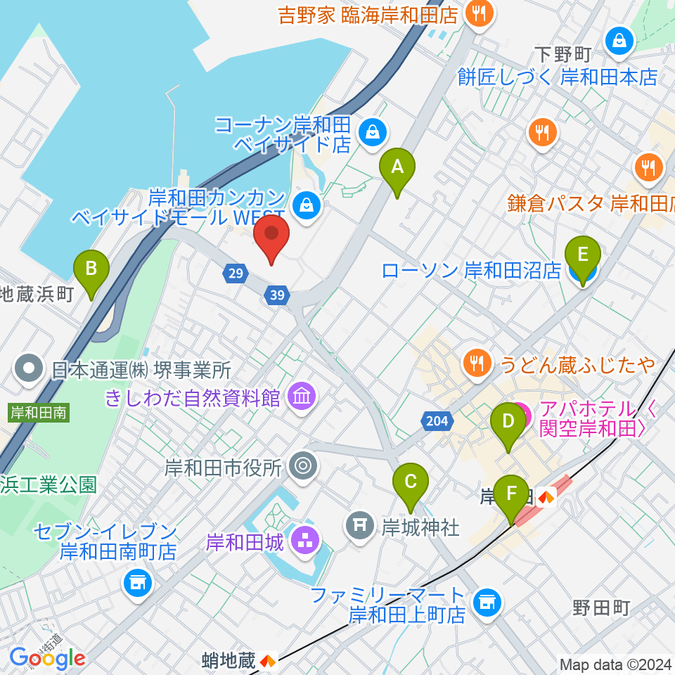 南海浪切ホール スタジオ周辺のコンビニエンスストア一覧地図