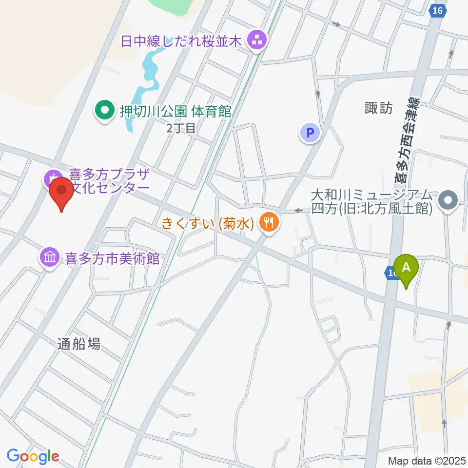 喜多方プラザ文化センター周辺のコンビニエンスストア一覧地図