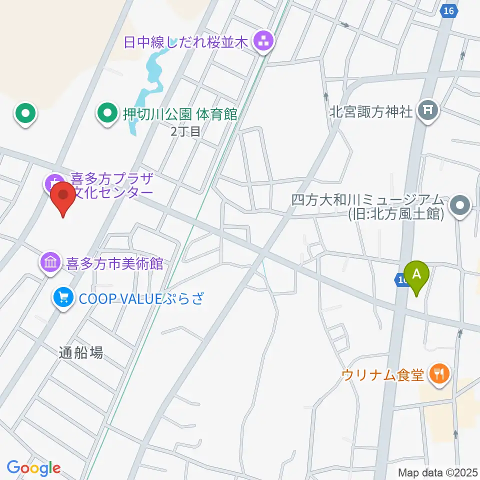 喜多方プラザ文化センター周辺のコンビニエンスストア一覧地図