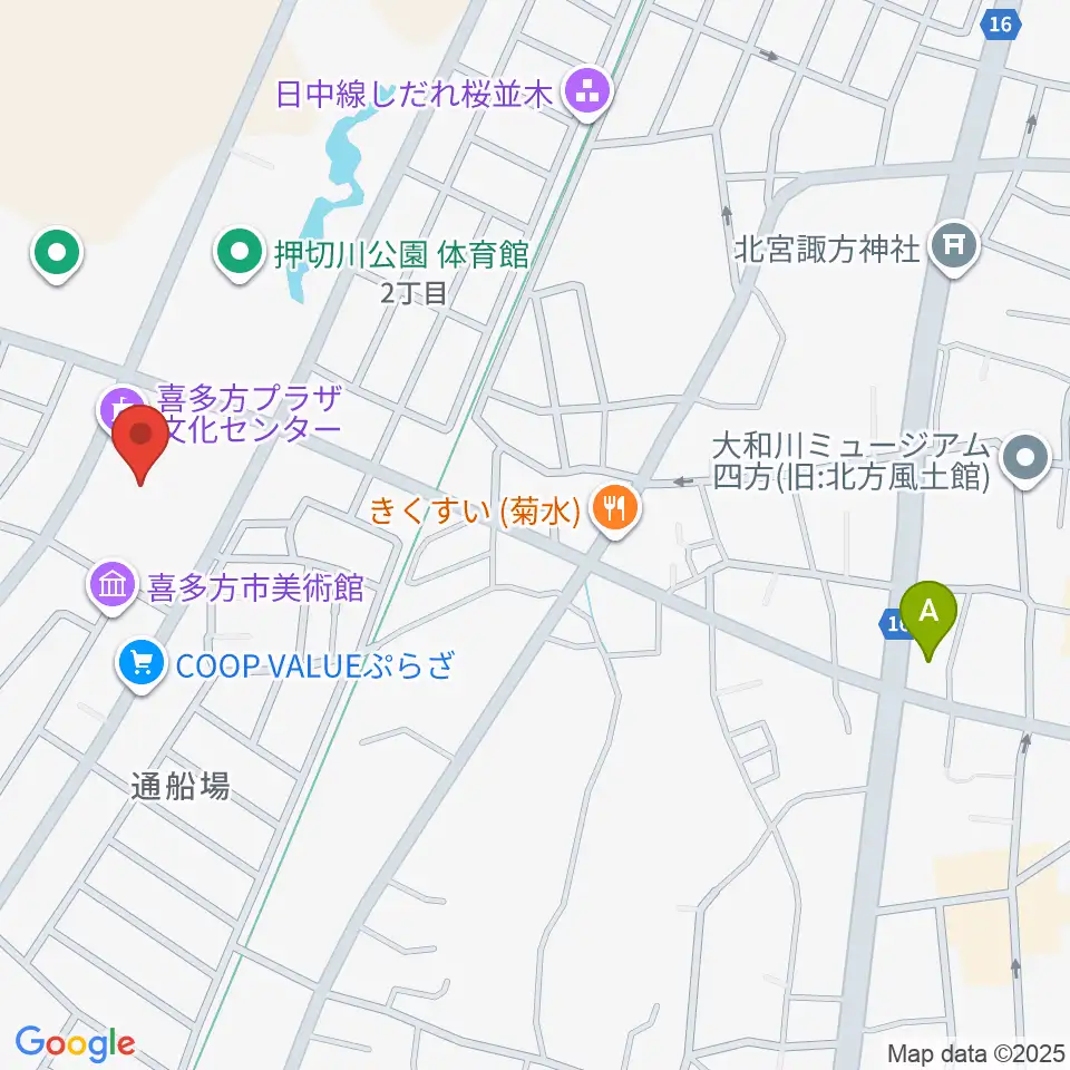 喜多方プラザ文化センター周辺のコンビニエンスストア一覧地図