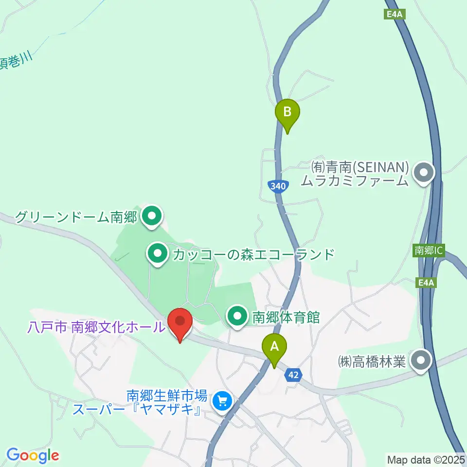 八戸市南郷文化ホール スウィングベリーNANGO周辺のコンビニエンスストア一覧地図