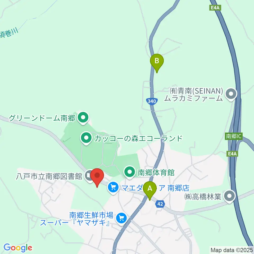 八戸市南郷文化ホール周辺のコンビニエンスストア一覧地図