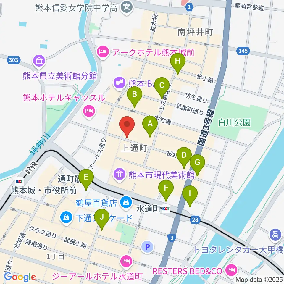 大谷楽器店周辺のコンビニエンスストア一覧地図