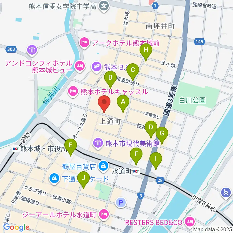 大谷楽器店周辺のコンビニエンスストア一覧地図