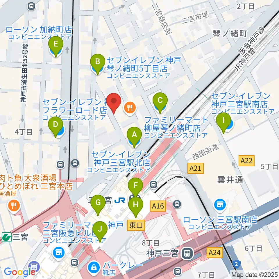 アルマギタースクール周辺のコンビニエンスストア一覧地図