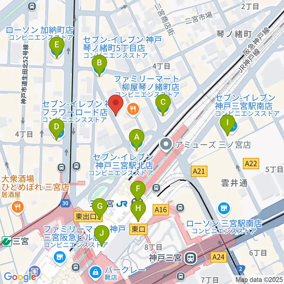 アルマギタースクール周辺のコンビニエンスストア一覧地図