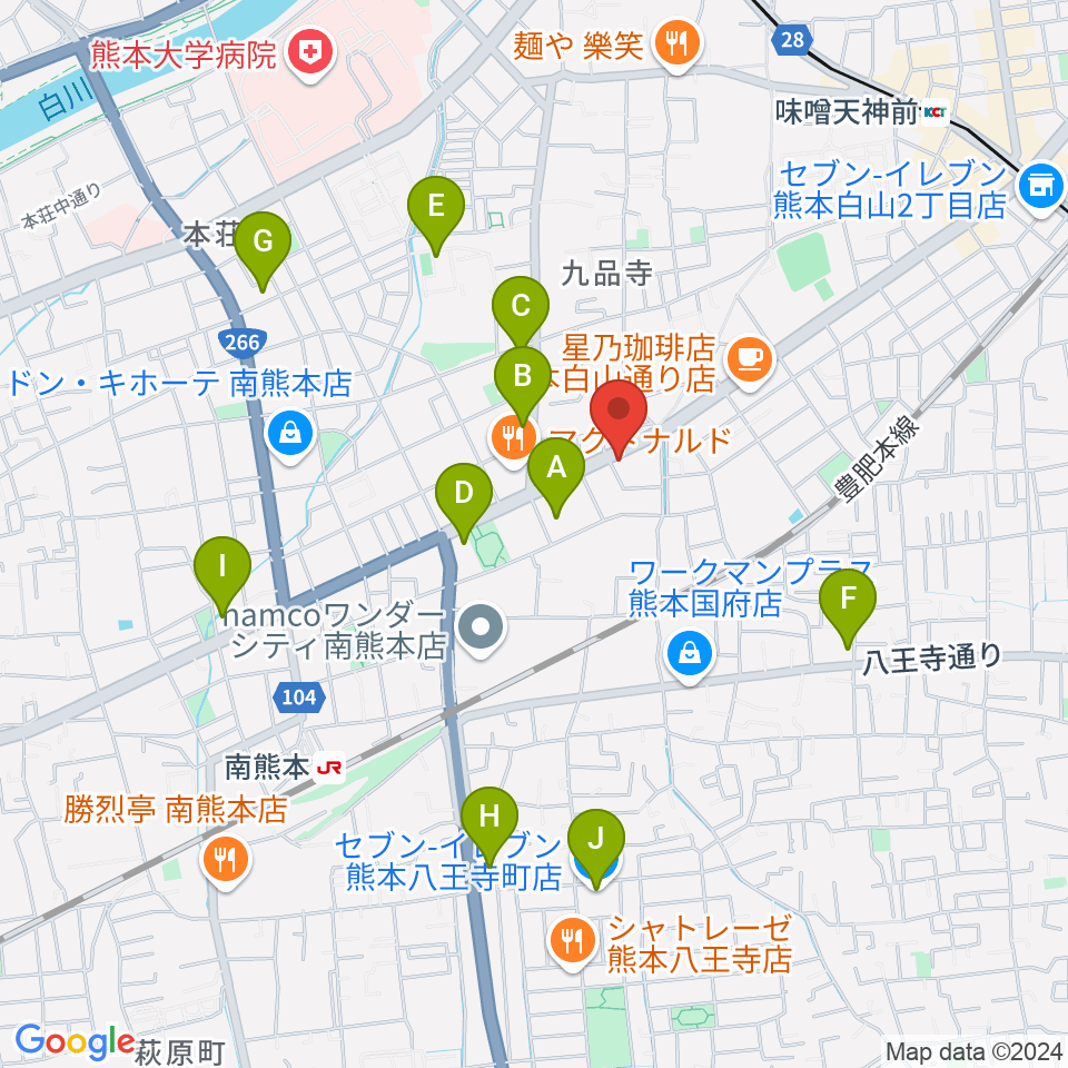 ミュージックファーム周辺のコンビニエンスストア一覧地図